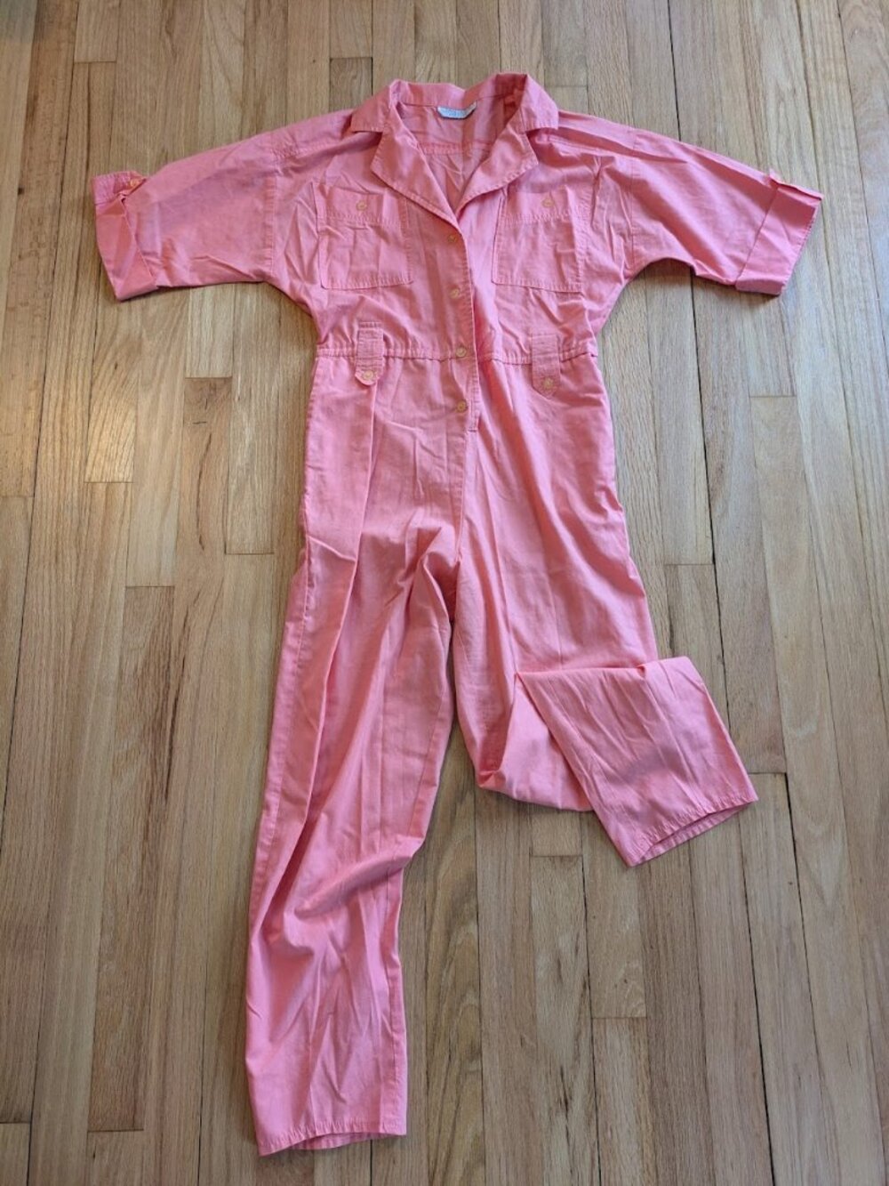 Vintage Pink Short Sleeve Jump Suit